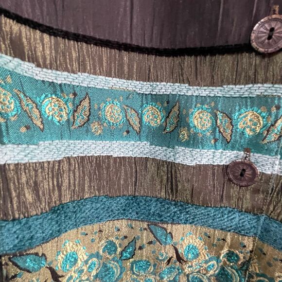 Bechamel Vintage Multiprint Multitextural Green Blazer LG Fairy Whimsical Unique - Picture 7 of 9